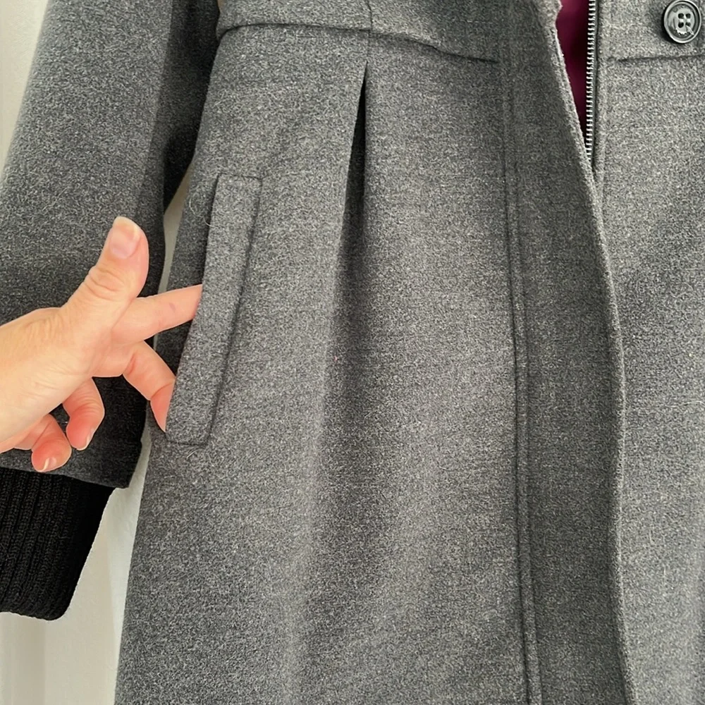 Dark gray DKNY dress coat for girls.  Size medium - Picture 4 of 8